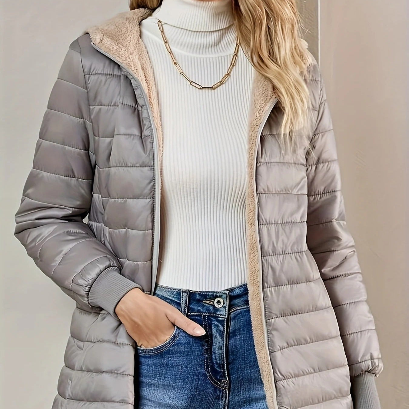 Rosgrove | Women - Quilted Longline Jacket – Relaxed Fit