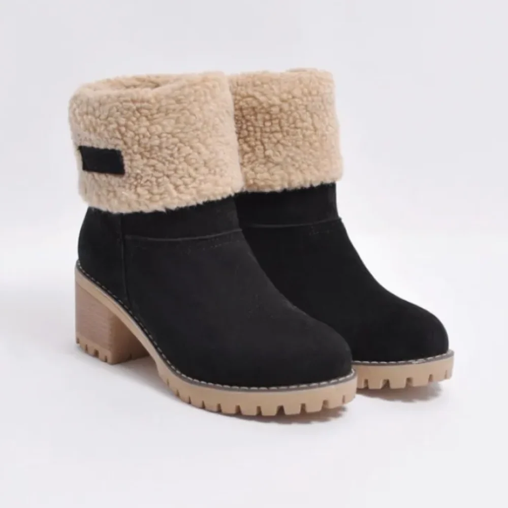Rosgrove | Women - Chunky Heel Ankle Boots - Shearling Lined