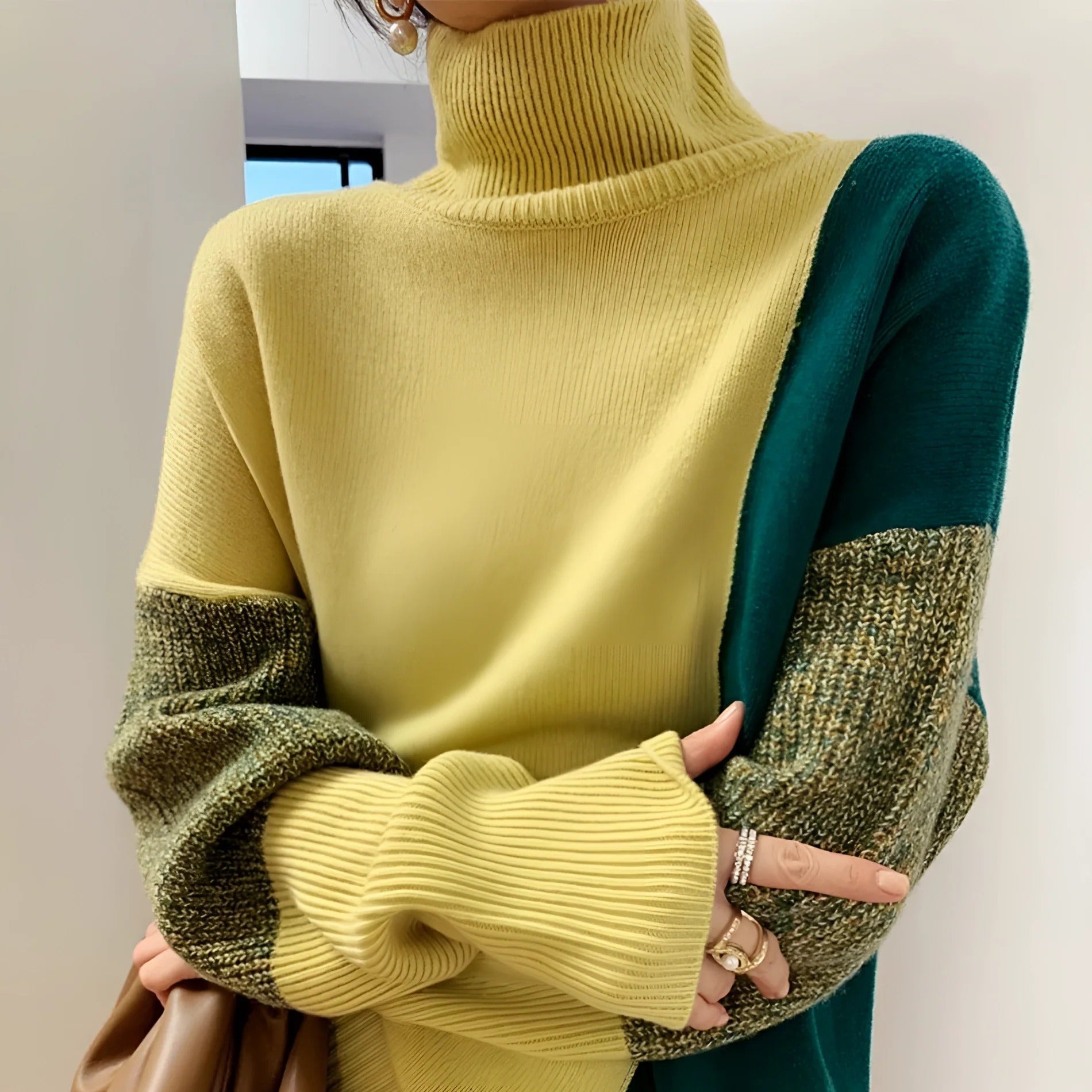 Rosgrove | Women - Relaxed Fit Turtleneck Sweatshirt – Wool Blend