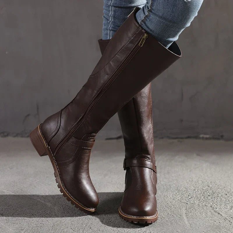 Rosgrove | Women - Classic Knee-High Boots - Buckle Detail