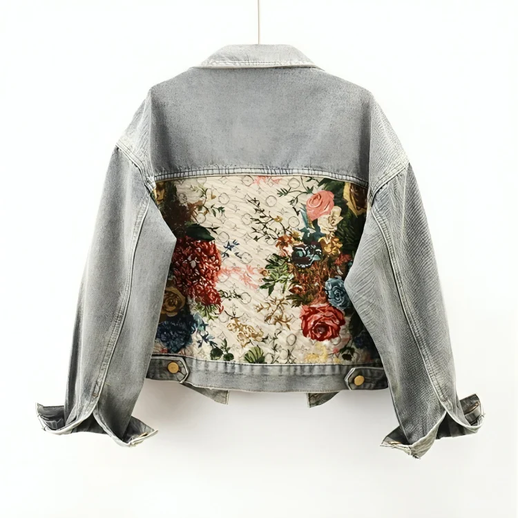 Rosgrove | Women - Floral Denim Jacket