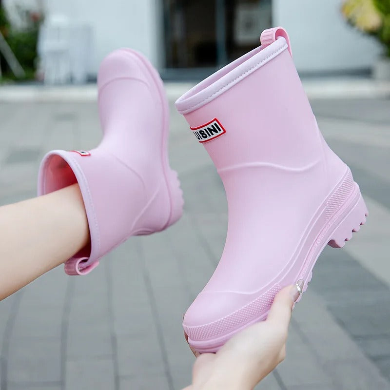 Rosgrove | Women - Mid-Calf Waterproof Rain Boots - Non-Slip Sole