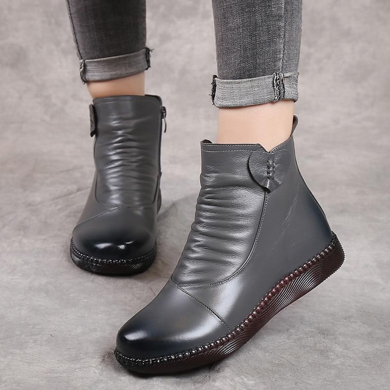Rosgrove | Women - Faux Leather Ankle Boots - Ruched Front