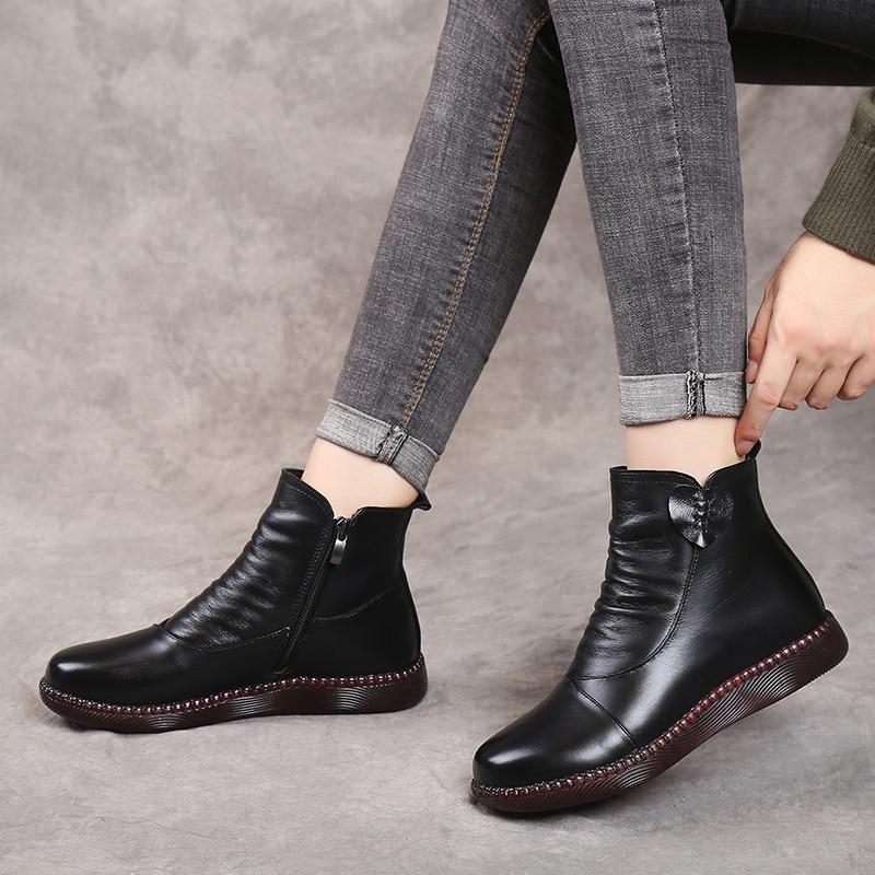 Rosgrove | Women - Faux Leather Ankle Boots - Ruched Front