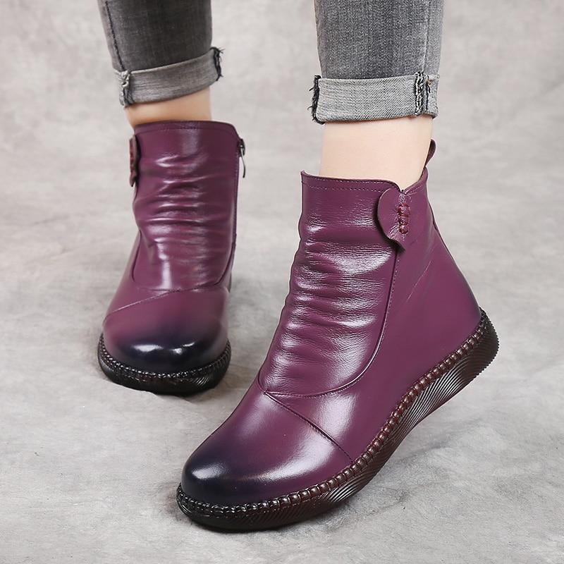 Rosgrove | Women - Faux Leather Ankle Boots - Ruched Front