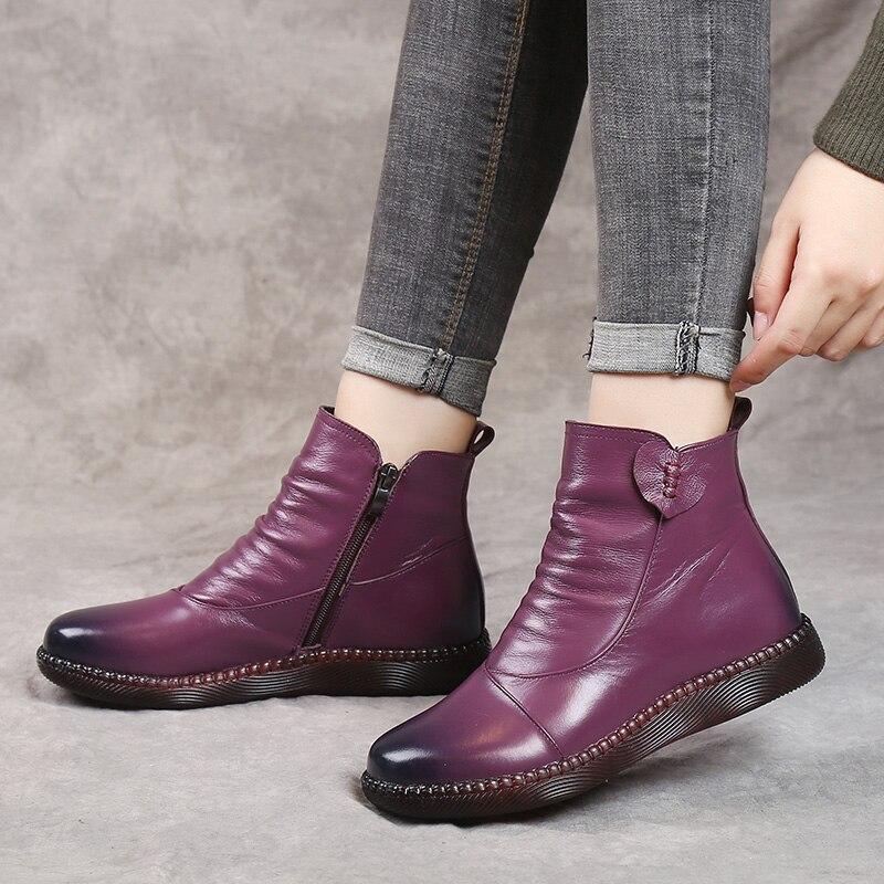 Rosgrove | Women - Faux Leather Ankle Boots - Ruched Front
