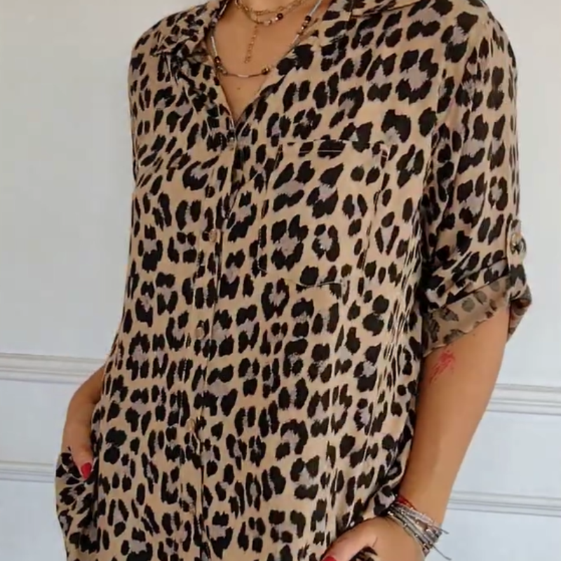Rosgrove | Women - Blouse - Leopard Print - Trendy Look
