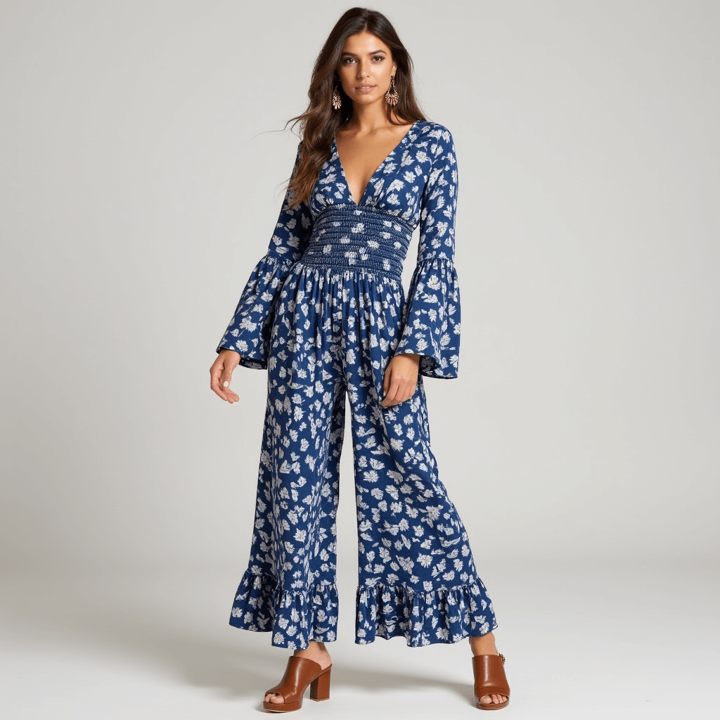 Rosgrove | Vintage Floral Print Jumpsuit