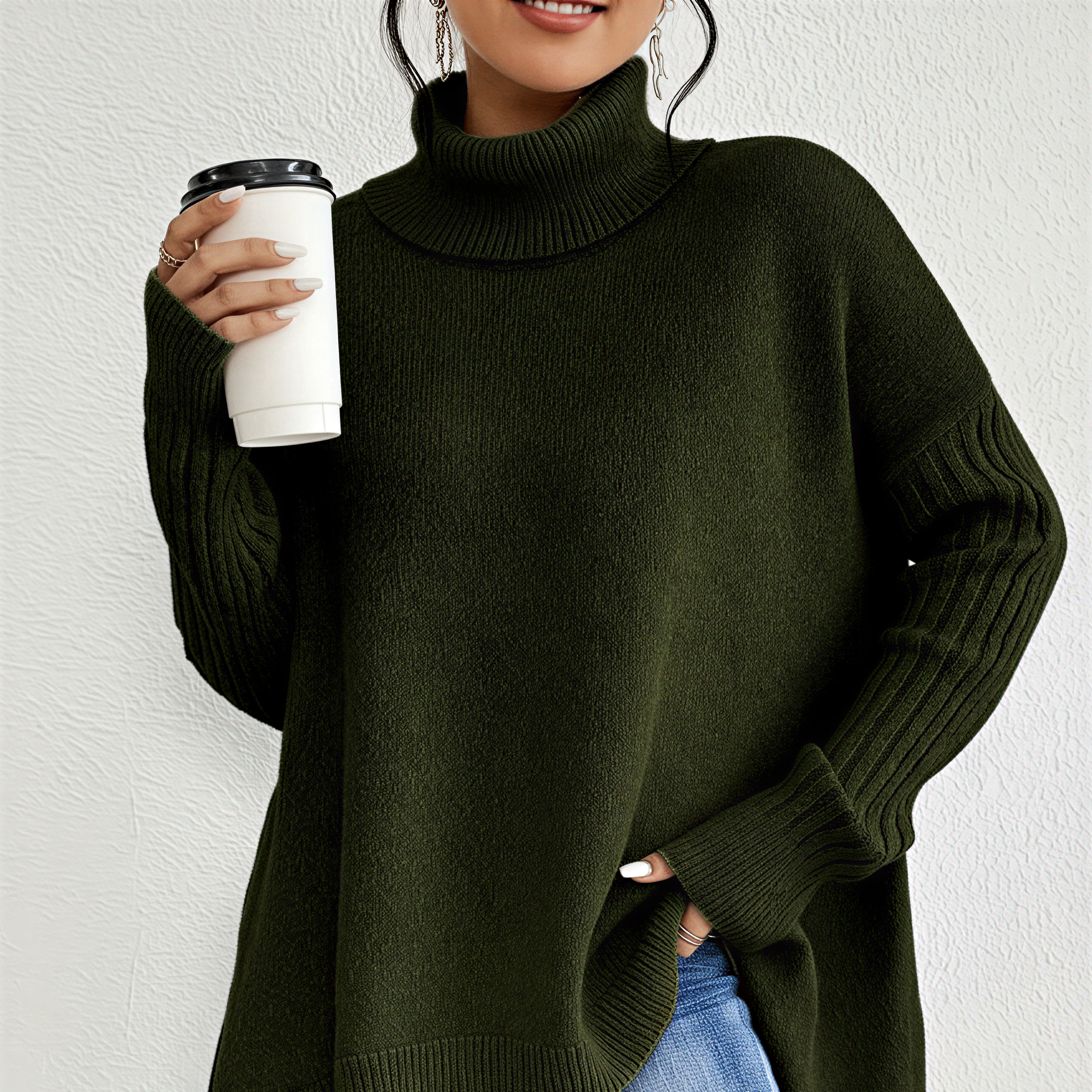 Rosgrove | Women - Turtleneck Jumper – Oversized Fit