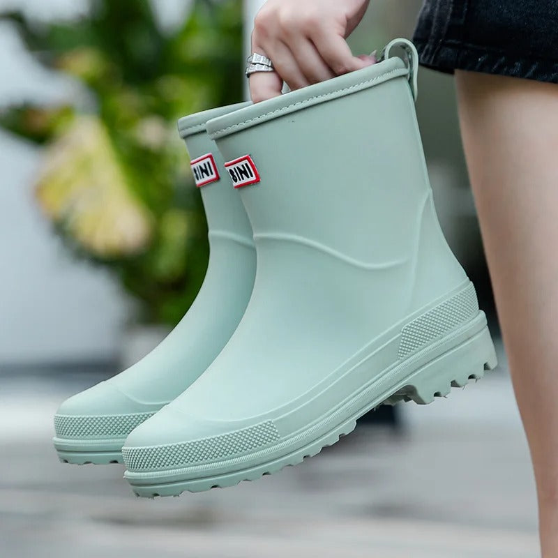 Rosgrove | Women - Mid-Calf Waterproof Rain Boots - Non-Slip Sole