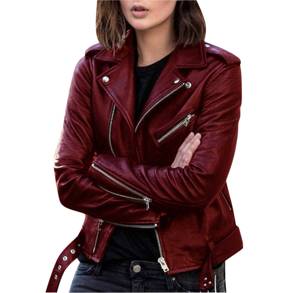 Rosgrove | Women - Casual Biker Jacket - Zip Closure